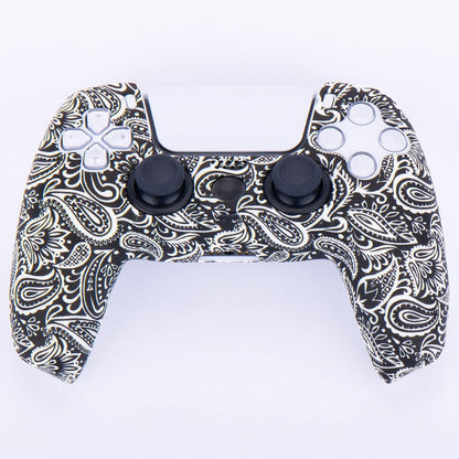 Vibrant Red Leaves Silicone Skin for PS5 Controller with 10 Thumb Grips - Enhanced Protection and Style