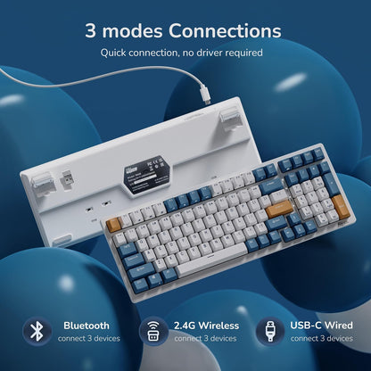 RK98 Wireless Mechanical Keyboard, 3750Mah, 96% Layout