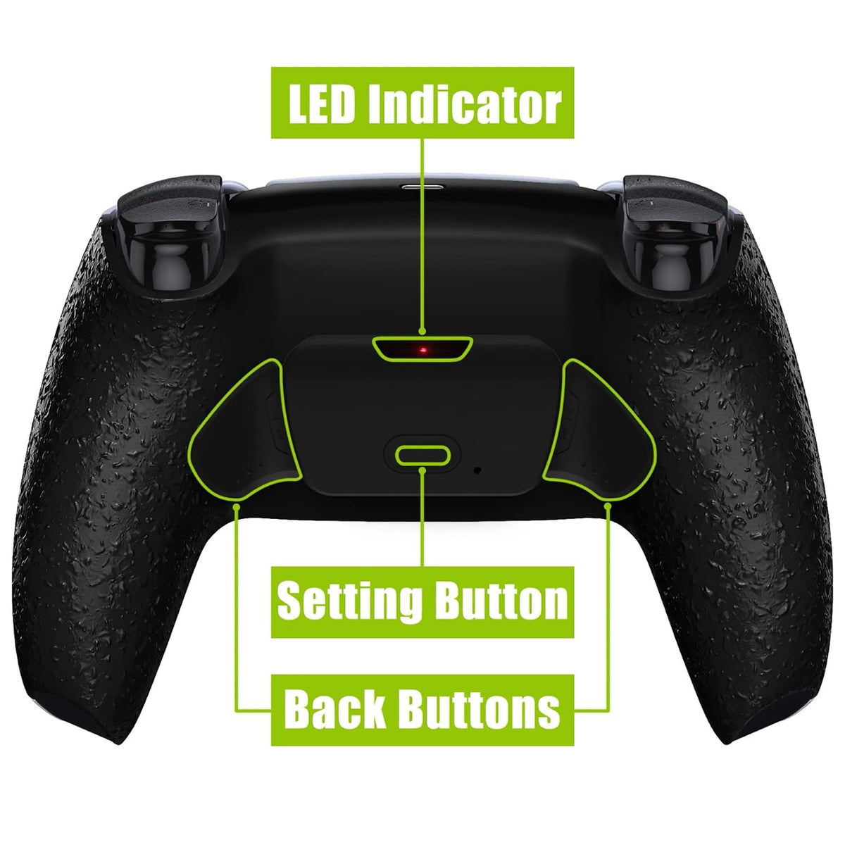 Rise V4 Programmable Remap Kit for PS5 Controller – Back Paddles with Textured Black Rear Shell, Compatible with BDM-030/040/050/060 (Controller Not Included)