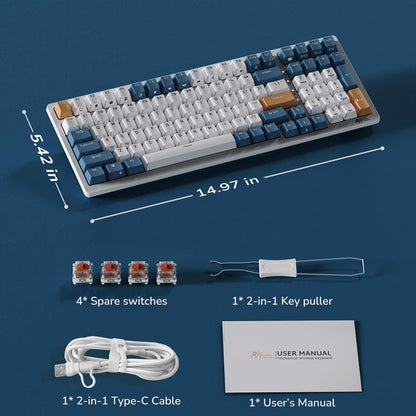 RK98 Wireless Mechanical Keyboard, 3750Mah, 96% Layout